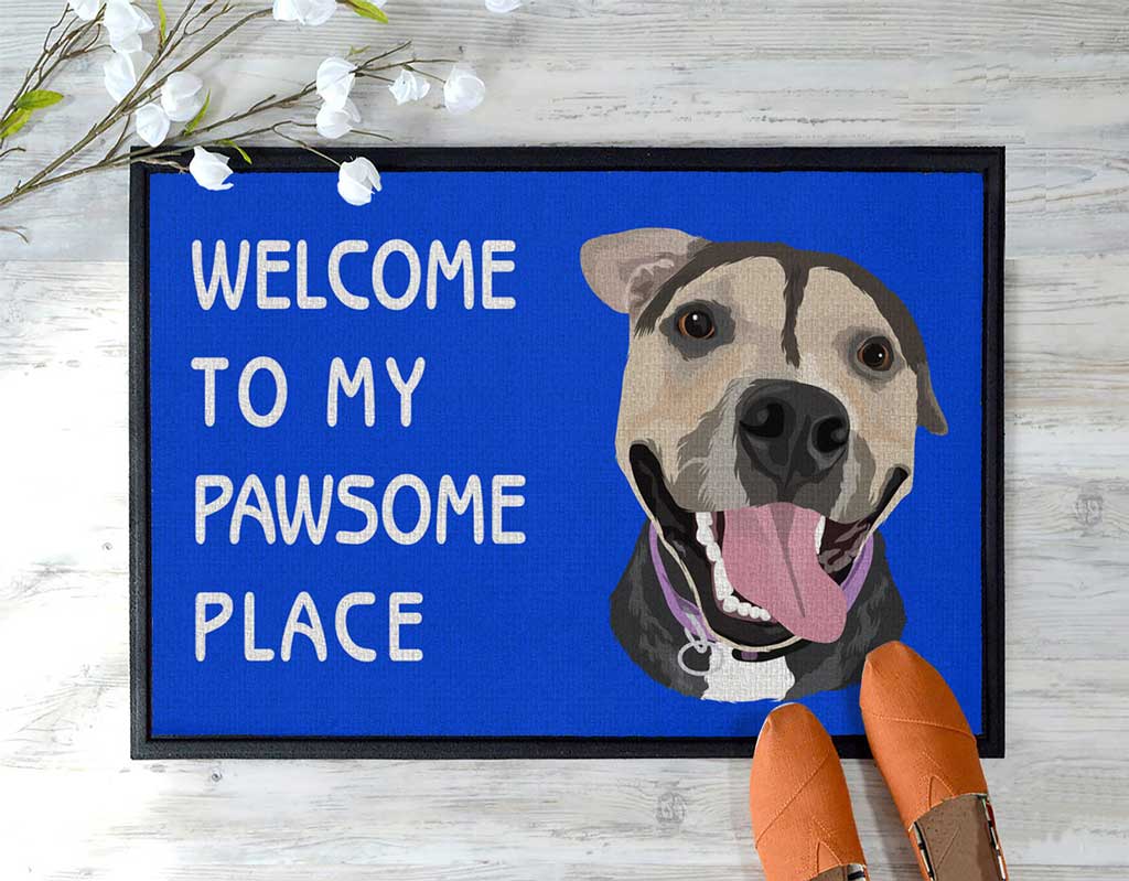 Pitbull Dog v2 Personalized Doormat