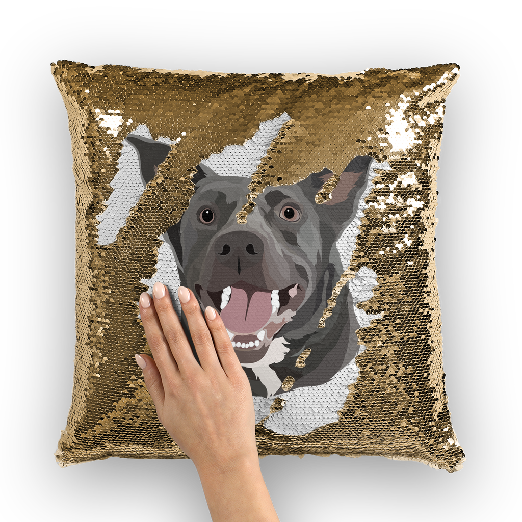 Animal shop sequin pillow